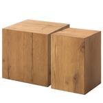 Bouts de canapé Cubus I (lot de 2) Placage en bois véritable - Chêne - Chêne