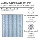 Rideau de douche Cristal Polyester - Bleu / Blanc