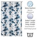 Douchegordijn Rose polyester - wit/blauw