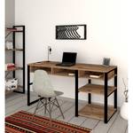 Bureau Embu walnotenhouten look/zwart