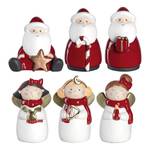 Decorazione Babbo Natale e angelo (6) Ceramica - Bianco / Rosso - Altezza: 10 cm