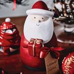 Anges et Pères Noël Natale (6 éléments) Céramique - Blanc / Rouge - Hauteur : 10 cm