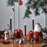 Engel & kerstman Natale (6-delig) keramiek - wit/rood - Hoogte: 8 cm