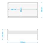 Lit simple Rocco II Blanc - Bois manufacturé - 204 x 58 x 95 cm