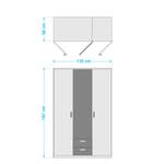 Armoire Rocco II Largeur : 135 cm - 1 miroir