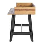 Bureau TAMATI avec bordure Pin massif / Acier inoxydable - Pin / Noir