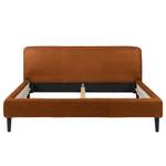 Gestoffeerd bed Steve Leer Jeen: Cognac - 180 x 200cm