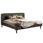 Gestoffeerd bed Steve Leer Jeen: Grijs - 200 x 200cm