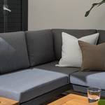 Loungeset Lavela höhenverstellbar 3-tlg. Braun - Grau - Metall - Metall - Massivholz - Textil