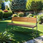 Gartenbank Telawi aus Akazienholz Schwarz - Braun - Metall - Massivholz - 150 x 83 x 50 cm