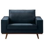 Fauteuil Jurga geweven stof - Geweven stof Sioma: Donkerblauw