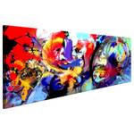 Wandbild Colourful Immersion MDF / Leinwand - Mehrfarbig - 135 x 45 cm