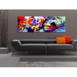 Wandbild Colourful Immersion MDF / Leinwand - Mehrfarbig - 135 x 45 cm
