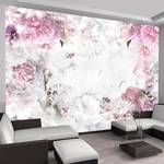 Papier peint Dancing Peonies Intissé premium - Rose / Blanc - 250 x 175 cm