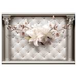 Fototapete Royal Elegance mit Blumen Premium Vlies - Grau / Pink - 350 x 245 cm