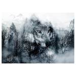 Fotobehang Mountain Predator premium vlies - zwart/wit - 150 x 105 cm
