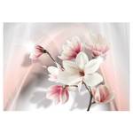Fototapete White Magnolias Premium Vlies - Weiß / Pink - 350 x 245 cm