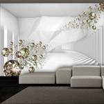 Fotobehang Diamond Corridor Grey premium vlies - wit/goudkleurig - 250 x 175 cm