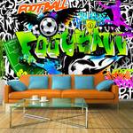 Papier peint Football Graffiti Papier peint en intissé premium - Multicolore - 350 x 245 cm