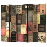 Paravent Books of Paradise Intissé sur bois massif - Multicolore - 5 éléments