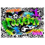 Fotobehang Football Graffiti premium vlies - meerdere kleuren - 250 x 175 cm