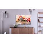 Wandbild Mohnblumen im Wind MDF / Leinwand - Mehrfarbig - 120 x 80 cm