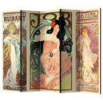 Paravent Alphonse Mucha Women's Intissé sur bois massif - Multicolore