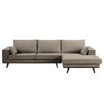 Ecksofa Jurga Webstoff - Webstoff Sioma: Braun - Longchair davorstehend rechts