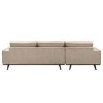 Ecksofa Jurga Webstoff - Webstoff Sioma: Creme - Longchair davorstehend links