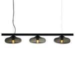 Hanglamp Hoseki I rookglas/staal - 3 lichtbronnen