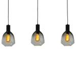 Hanglamp Porto X transparant glas/staal - 3 lichtbronnen