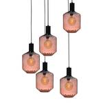 Hanglamp Porto XXXVI transparant glas/staal - 5 lichtbronnen