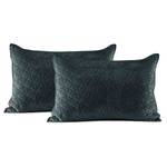 Housses de coussin Aila (lot de 2) Polyester / Effet velours - Anthracite / Gris clair - 70 x 50 cm