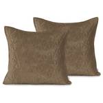 Kussensloop Aila (set van 2) polyester/fluwelen look - Cappuccinokleurig - 45 x 45 cm