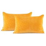 Housses de coussin Aila (lot de 2) Polyester / Effet velours - Miel - 70 x 50 cm