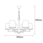 Suspension Profil Tissu mélangé / Fer - 6 ampoules