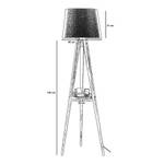 Lampadaire Tripod III Partiellement en bois massif / Tissu mélangé - 1 ampoule