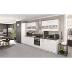 Küchenzeile Concept III Weiß / Beton Dekor - Ausrichtung links - Ohne Elektrogeräte