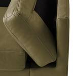 2,5-Sitzer Sofa COSO Classic+ Echtleder - Echtleder Taru: Olivgrün - Eiche Dunkel