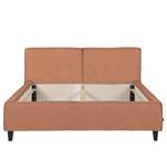 Gestoffeerd bed Vio Leer Jeen: Cognac - 140 x 200cm