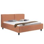 Gestoffeerd bed Vio Leer Jeen: Cognac - 140 x 200cm