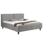 Gestoffeerd bed Vio Platweefsel Meave: Grijs - 180 x 200cm