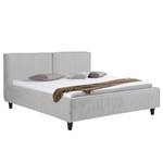 Gestoffeerd bed Vio Platweefsel Meave: Beige - 180 x 200cm