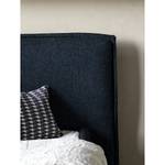 Gestoffeerd bed Homely Platweefsel Nona: Donkerblauw - 140 x 200cm