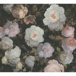 Papier peint en intissé Rose Vintage Noir - 0,53 m x 10,05 m - Noir