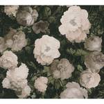 Vliestapete Vintage Rosen Schwarz - 0,53m x 10,05m - Schwarz / Beige