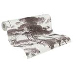 Papier peint en intissé Forêt Vintage Blanc - 0,53 m x 10,05 m - Blanc / Marron