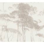Papier peint en intissé Forêt Vintage Blanc - 0,53 m x 10,05 m - Blanc / Beige
