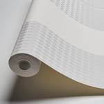 Papier peint en intissé Ribbon Blanc - 0,53 m x 10,05 m - Argenté