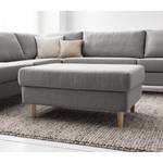 Gestoffeerde hocker COSO Classic Geweven stof Milan: Lichtgrijs - Breedte: 95 cm - Es